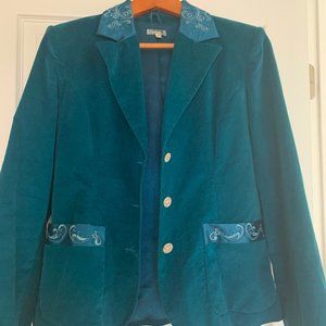 Peacock blue jacket